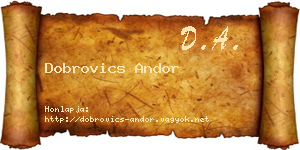 Dobrovics Andor névjegykártya